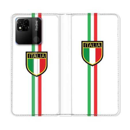 Housse cuir portefeuille Pour Xiaomi Redmi 10A Voyage Italie 3 Blanc