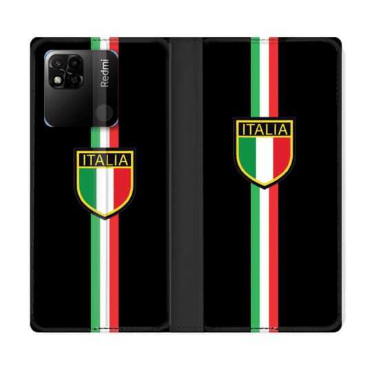 Housse cuir portefeuille Pour Xiaomi Redmi 10A Voyage Italie 3 Noir