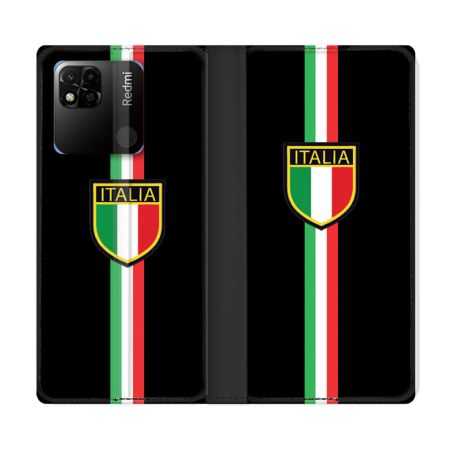 Housse cuir portefeuille Pour Xiaomi Redmi 10A Voyage Italie 3 Noir