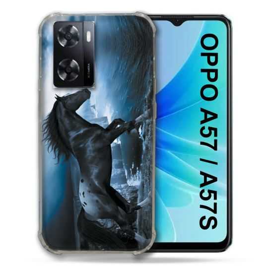 Coque Pour Oppo A57 / A57S Animal Cheval Noir
