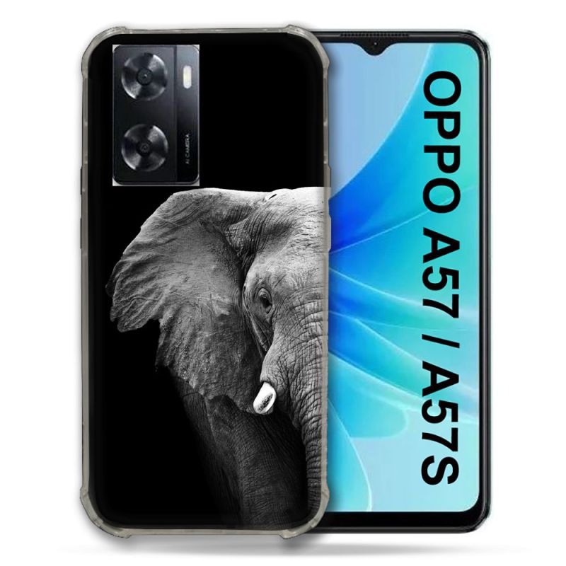 Coque Pour Oppo A57 / A57S Animal Elephant Noir