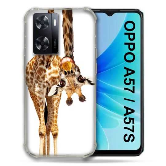 Coque Pour Oppo A57 / A57S Animal Girafe Blanche