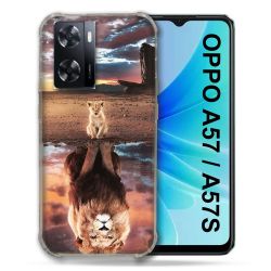 Coque Pour Oppo A57 / A57S Animal Lion Reflet