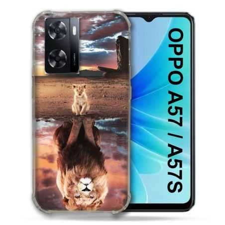 Coque Pour Oppo A57 / A57S Animal Lion Reflet