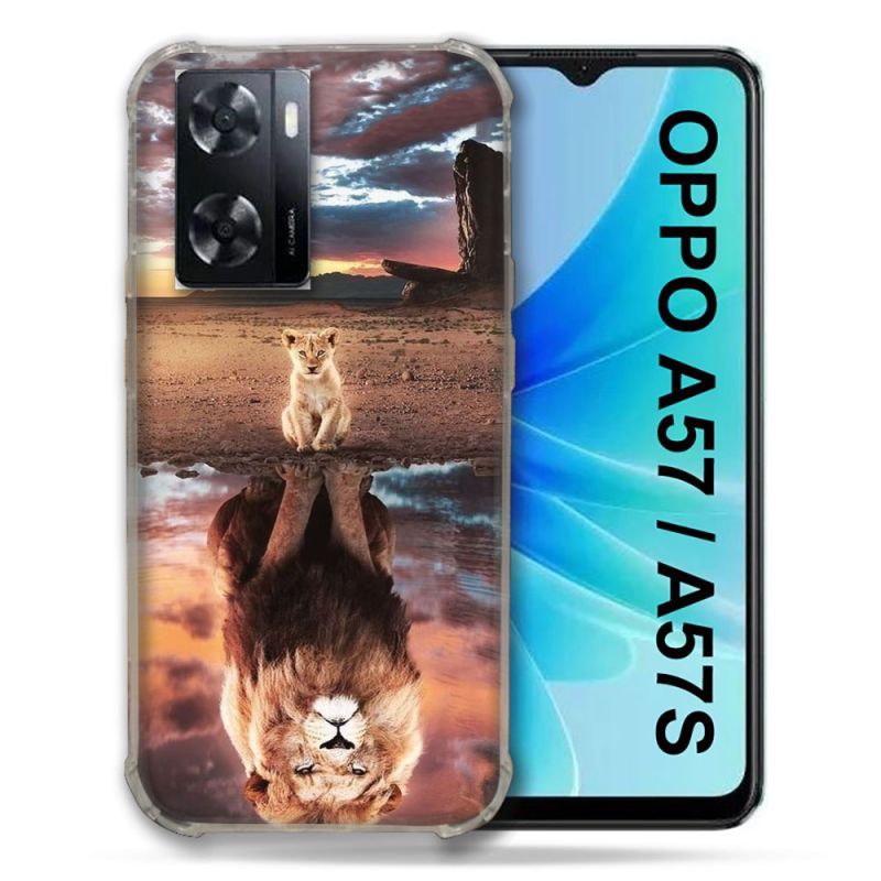 Coque Pour Oppo A57 / A57S Animal Lion Reflet