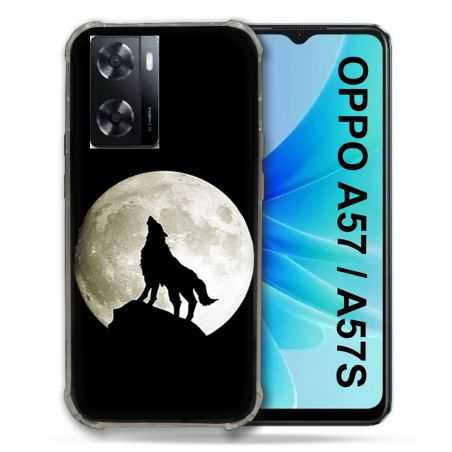 Coque Pour Oppo A57 / A57S Animal Loup Noir