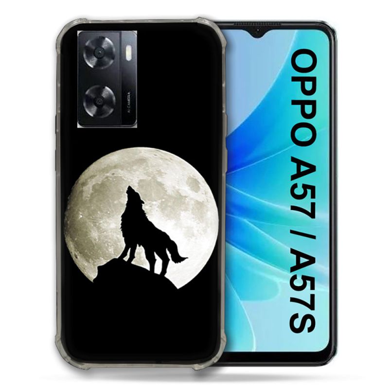 Coque Pour Oppo A57 / A57S Animal Loup Noir