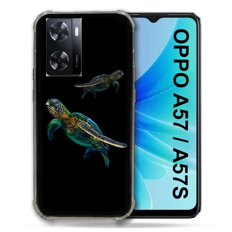 Coque Pour Oppo A57 / A57S Animal Tortue Noire multicolore