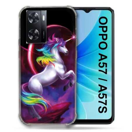 Coque Pour Oppo A57 / A57S Fantastique Licorne Arc en ciel