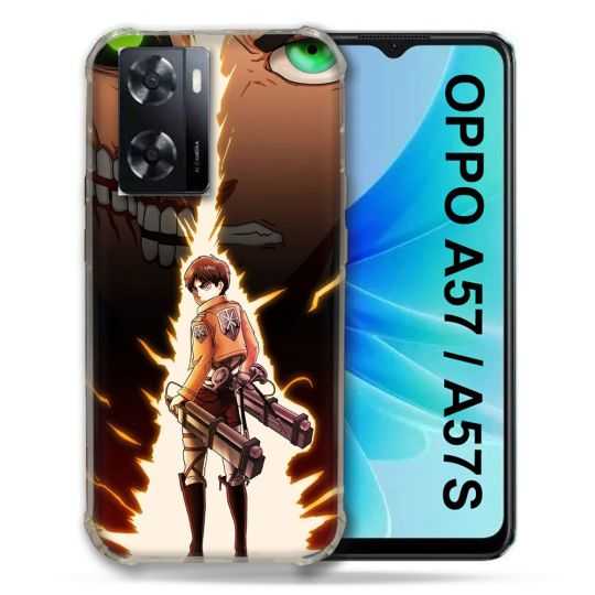 Coque Pour Oppo A57 / A57S Manga Attaque Titans Eren Eclair