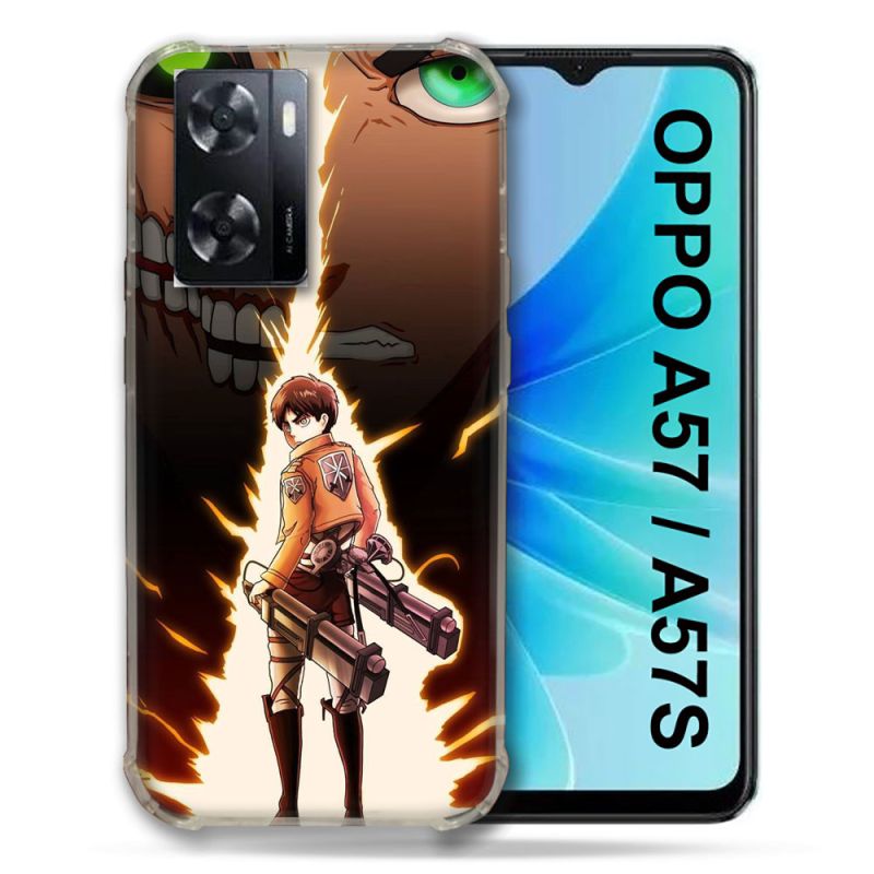 Coque Pour Oppo A57 / A57S Manga Attaque Titans Eren Eclair