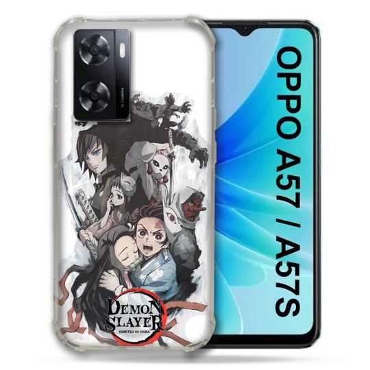 Coque Pour Oppo A57 / A57S Manga Demon Slayer Blanc