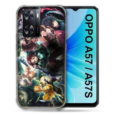 Coque Pour Oppo A57 / A57S Manga Demon Slayer Groupe