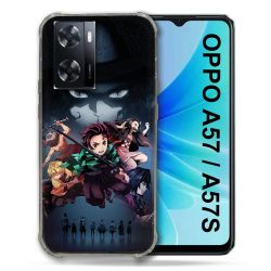Coque Pour Oppo A57 / A57S Manga Demon Slayer Noir