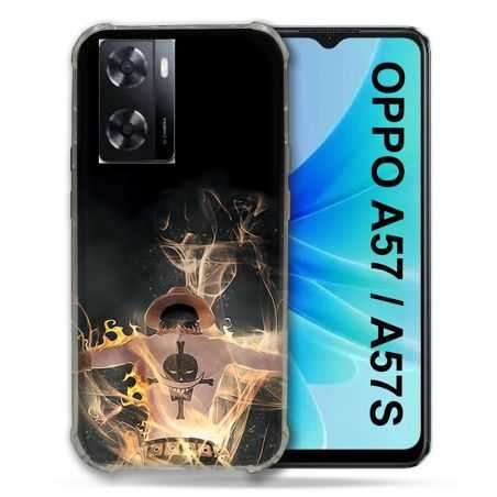 Coque Pour Oppo A57 / A57S Manga One Piece Ace Noir