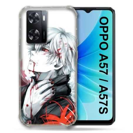 Coque Pour Oppo A57 / A57S Manga Tokyo Ghoul Kaneki Blanc