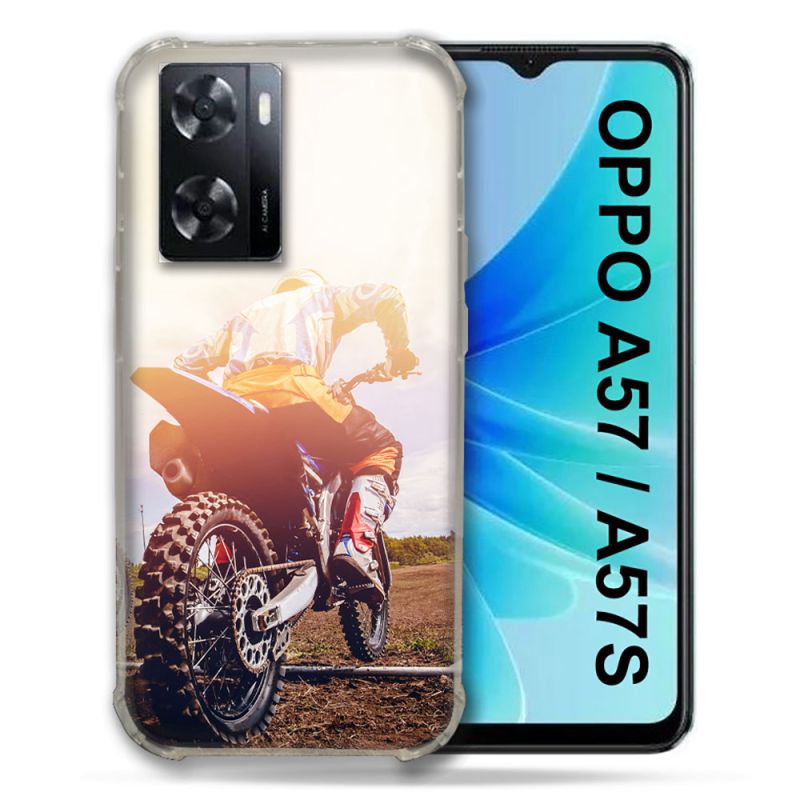 Coque Pour Oppo A57 / A57S Moto Cross Soleil