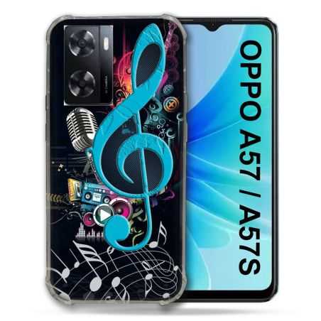 Coque Pour Oppo A57 / A57S Musique Cle Sol Bleu