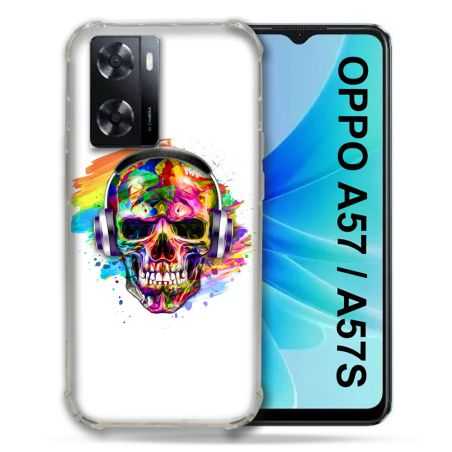 Coque Pour Oppo A57 / A57S Tete de Mort Tag