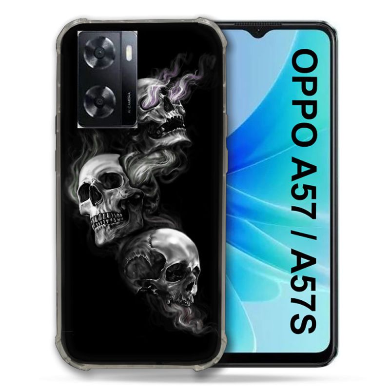 Coque Pour Oppo A57 / A57S Tete de Mort Triple