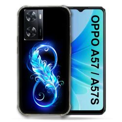 Coque Pour Oppo A57 / A57S Texture Plume Infini Bleu