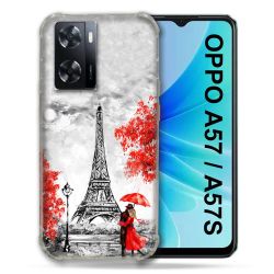 Coque Pour Oppo A57 / A57S Voyage France Paris Rouge