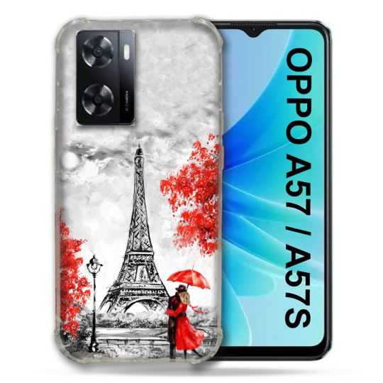 Coque Pour Oppo A57 / A57S Voyage France Paris Rouge