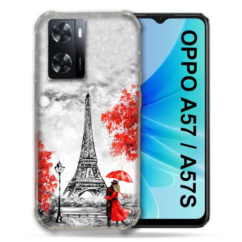 Coque Pour Oppo A57 / A57S Voyage France Paris Rouge