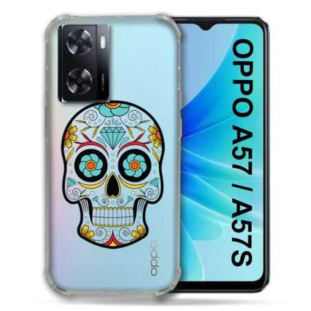 Coque Transparente Pour Oppo A57 / A57S Tete Mort Color
