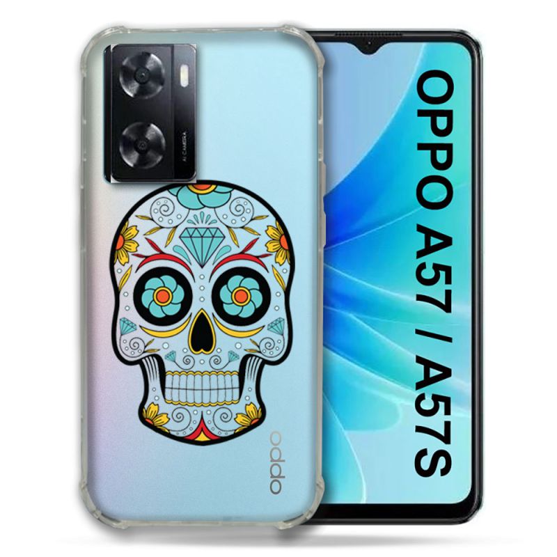 Coque Transparente Pour Oppo A57 / A57S Tete Mort Color