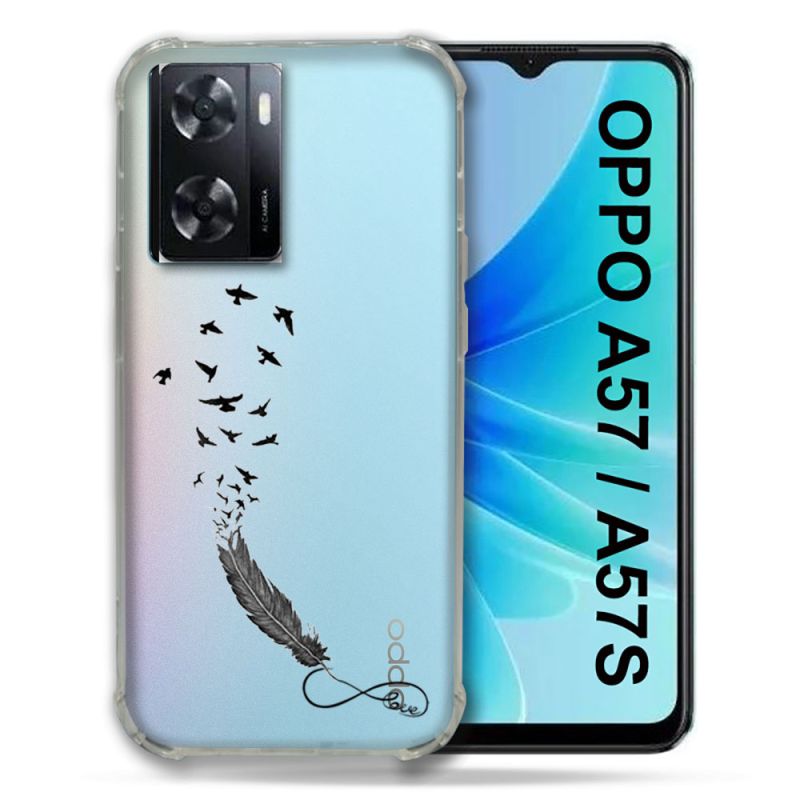 Coque Transparente Pour Oppo A57 / A57S Plume Infini