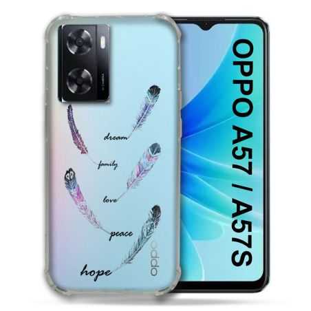 Coque Transparente Pour Oppo A57 / A57S Plume Couleur