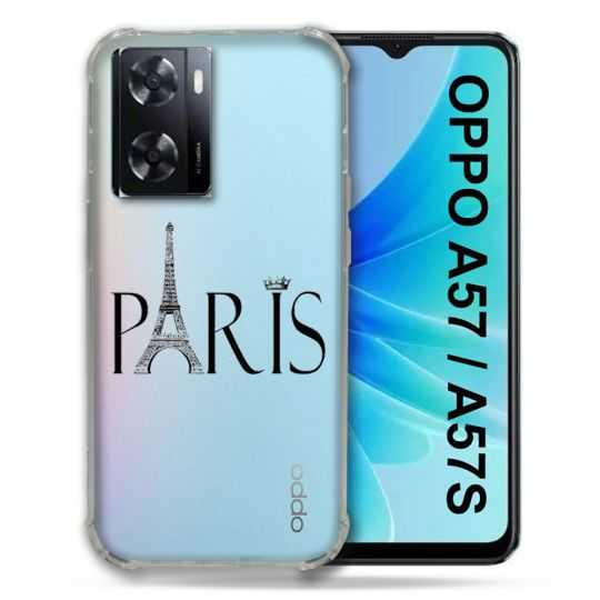Coque Transparente Pour Oppo A57 / A57S Paris Noir