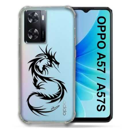 Coque Transparente Pour Oppo A57 / A57S Dragon Noir