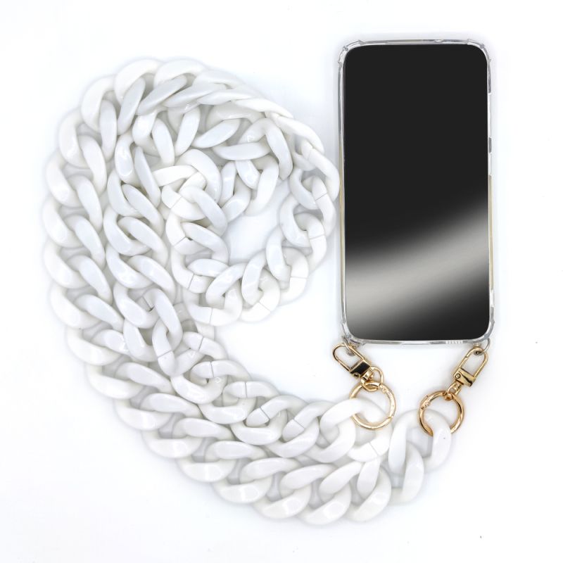 Coque Transparente Pour Samsung Galaxy A23 5G avec Lanière / Bandoulière / Cordon Anneaux Blanc