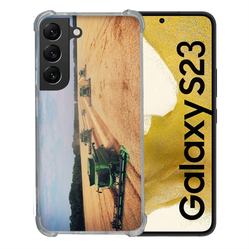 Coque Renforcée En Verre Trempé Pour Samsung Galaxy S23 Agriculture Moissonneuse
