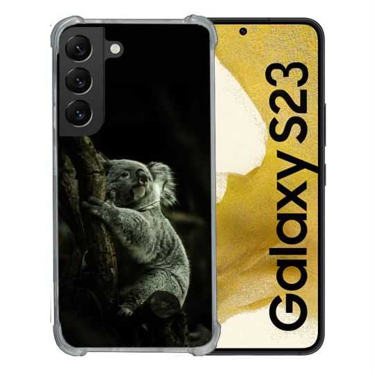Coque Renforcée En Verre Trempé Pour Samsung Galaxy S23 Animal Koala Noir