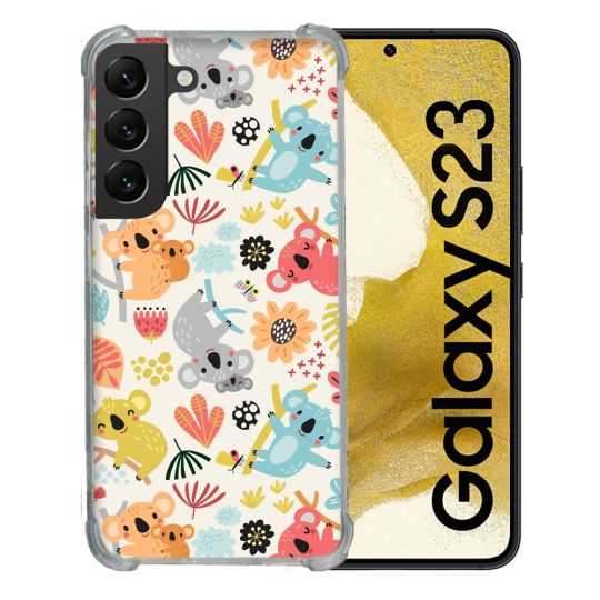 Coque Renforcée En Verre Trempé Pour Samsung Galaxy S23 Animal Koala Pattern