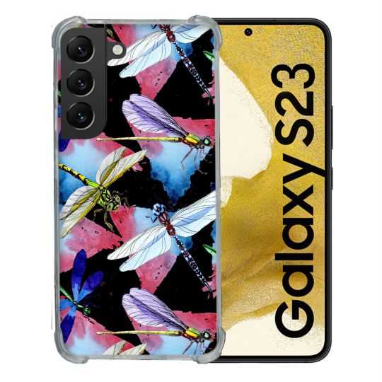 Coque Renforcée En Verre Trempé Pour Samsung Galaxy S23 Animal Libellule