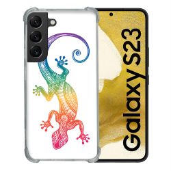 Coque Renforcée En Verre Trempé Pour Samsung Galaxy S23 Animal Salamandre Color