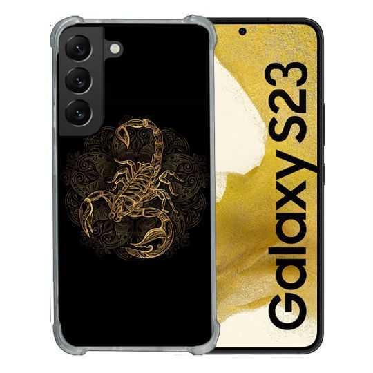 Coque Renforcée En Verre Trempé Pour Samsung Galaxy S23 Animal Scorpion Fresque