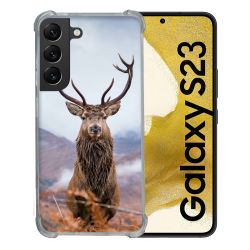 Coque Renforcée En Verre Trempé Pour Samsung Galaxy S23 Chasse Chevreuil Montagne