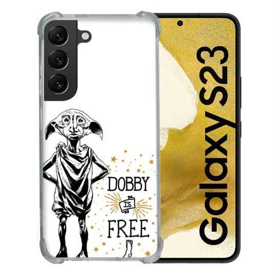 Coque Renforcée En Verre Trempé Pour Samsung Galaxy S23 Harry Potter Dobby Free Blanc