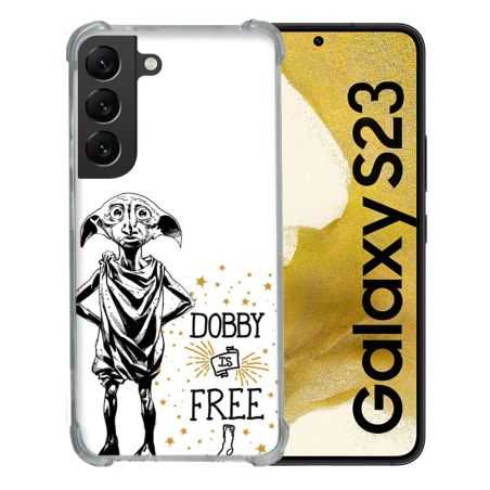 Coque Renforcée En Verre Trempé Pour Samsung Galaxy S23 Harry Potter Dobby Free Blanc