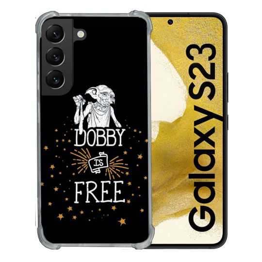 Coque Renforcée En Verre Trempé Pour Samsung Galaxy S23 Harry Potter Dobby Free Noir