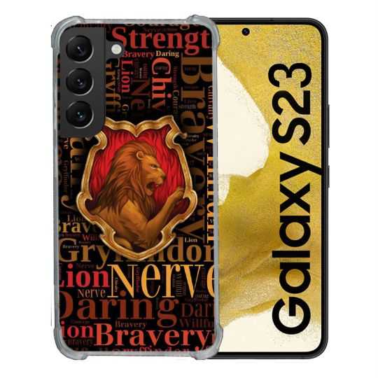 Coque Renforcée En Verre Trempé Pour Samsung Galaxy S23 Harry Potter Griffondor