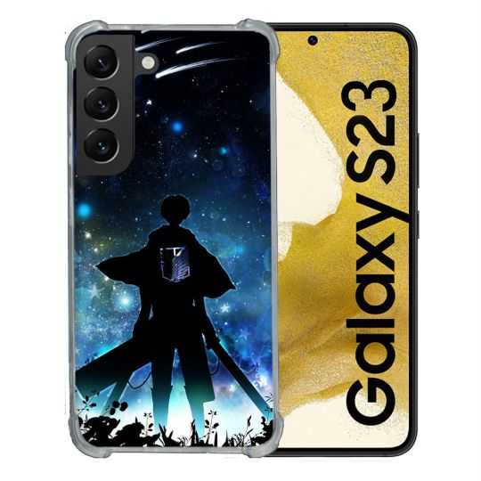 Coque Renforcée En Verre Trempé Pour Samsung Galaxy S23 Manga Attaque Titans Levi
