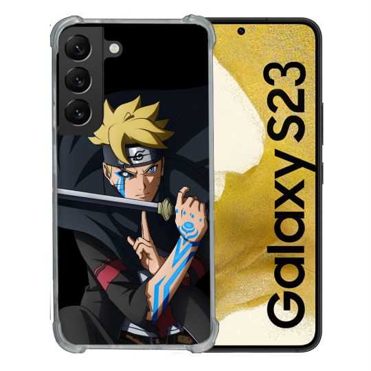Coque Renforcée En Verre Trempé Pour Samsung Galaxy S23 Manga Boruto Tatouage