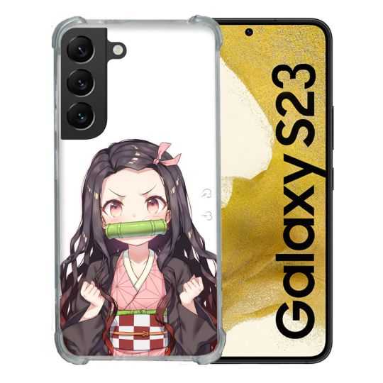 Coque Renforcée En Verre Trempé Pour Samsung Galaxy S23 Manga Demon Slayer Nezuko