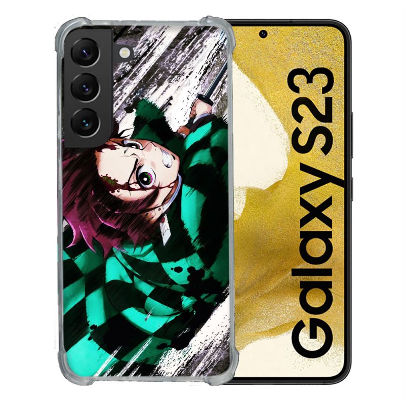 Coque Renforcée En Verre Trempé Pour Samsung Galaxy S23 Manga Demon Slayer Tanjiro